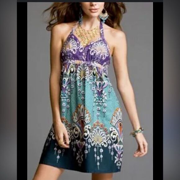 Express Dresses & Skirts - Express boho cotton halter dress Size 8
